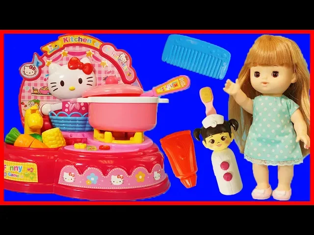 洋娃娃用凱蒂貓 hello kitty 廚房玩具煮玉米濃湯